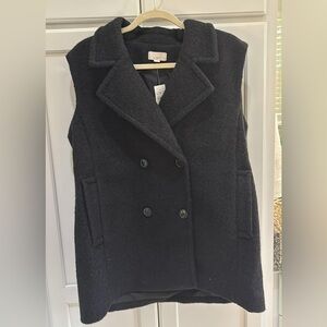 LOFT Women's Double-Breasted Black Vest